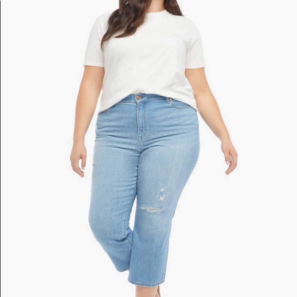 JustFab High-Waisted Ankle Straight Jeans